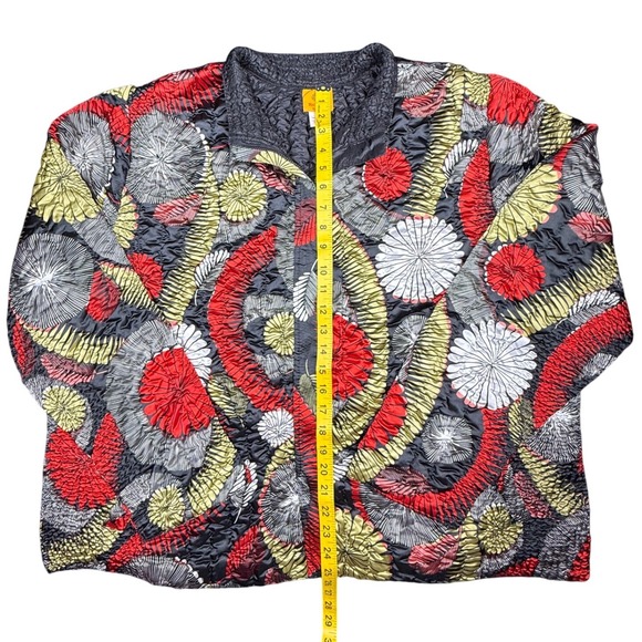 Ruby Rd Women Quilted Jacket 3X Abstract Circle Print Lightweight Zip - Picture 5 of 6